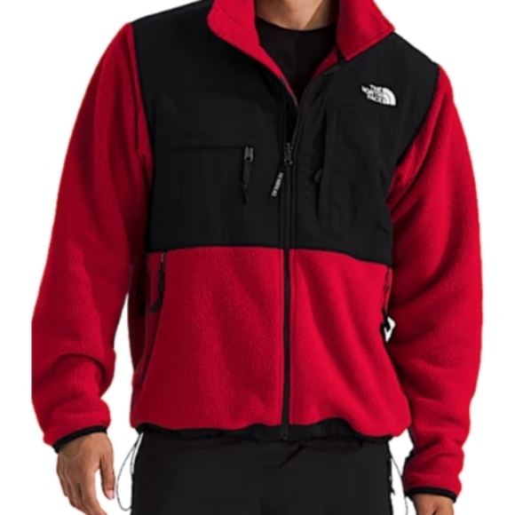 Vintage The North Face Men's Fleece Red and Black Denali Jacket 90s Y2K Size M - Picture 1 of 8